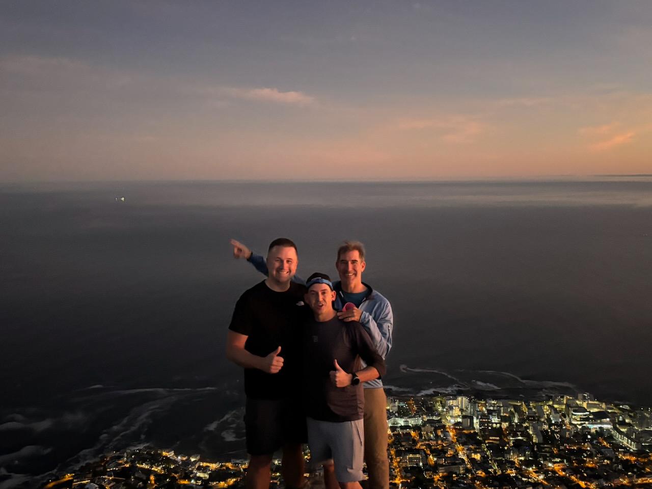 Nicholas with two clients on Signal Hill, Cape Town
